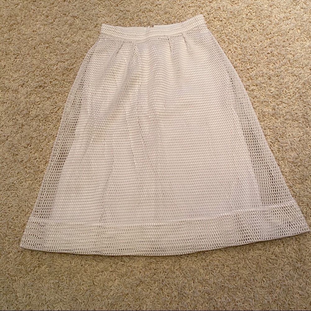 JCrew White Midi Skirt